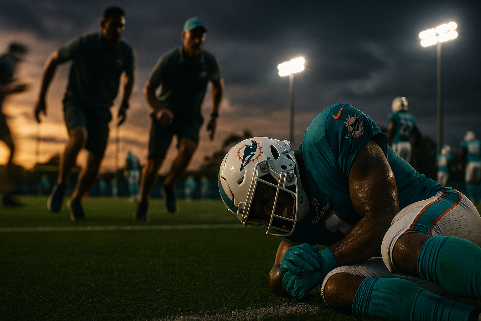 High Hopes and Hard Hits: Dolphins Open Camp with Crushing Injuries and Key Extensions