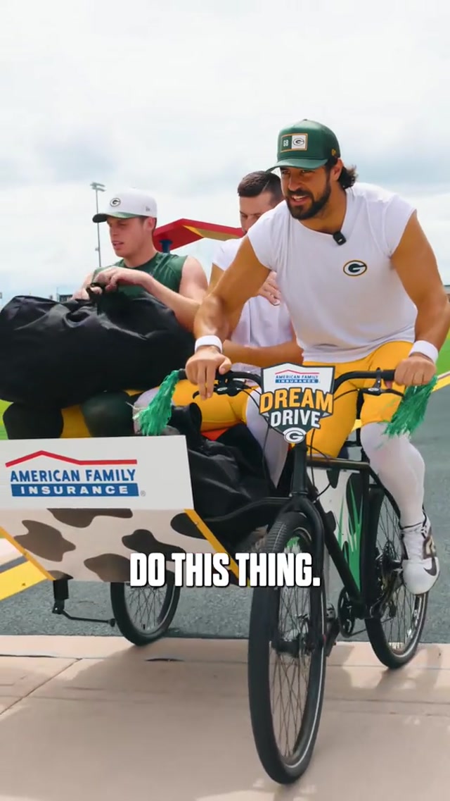 Three Guys, One Bike #packers #fans #nfl #bike