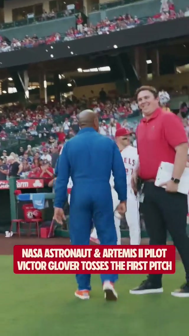 one giant pitch for mankind ⚾️ 

NASA Astronaut & Artemis II Pilot Victor Glover tossed tonight’s ceremonial first pitch! #nasa #artemisii #astronaut #space #angels 