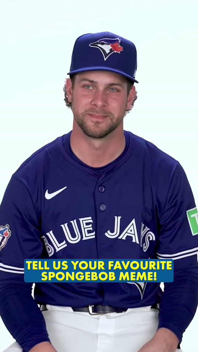 Ern Dog: Big SpongeBob fan 😌🍍 #MLB #BlueJays #BlueJays50 #ErnieClement #SpongeBob 