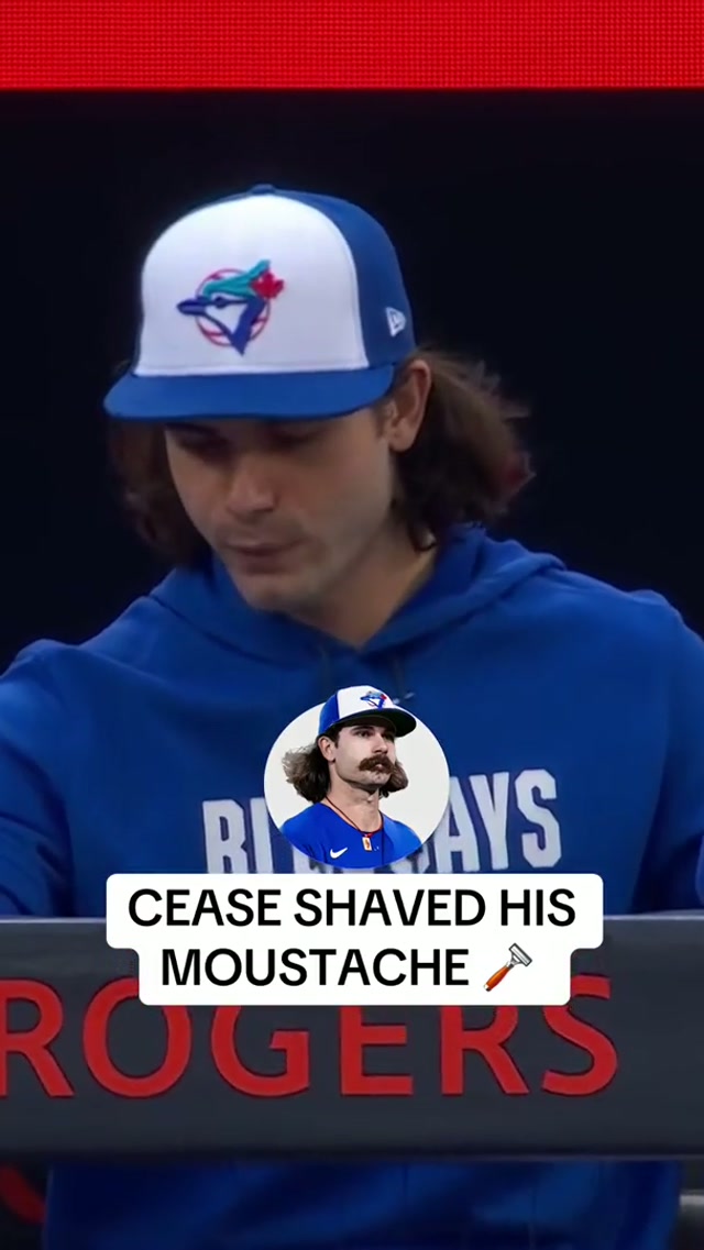 We had to do a double take 🧐 #MLB #BlueJays #DylanCease #Moustache #Toronto 