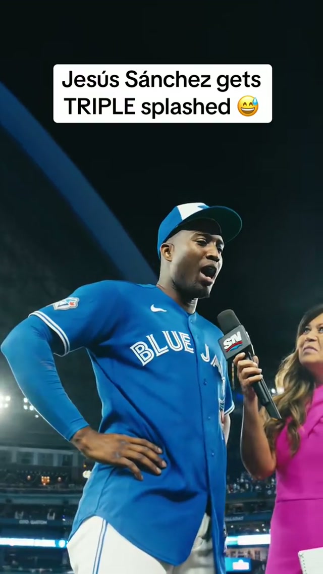 I think he said no more guys 😂 #MLB #BlueJays #Toronto #JesúsSánchez #WaterDump 