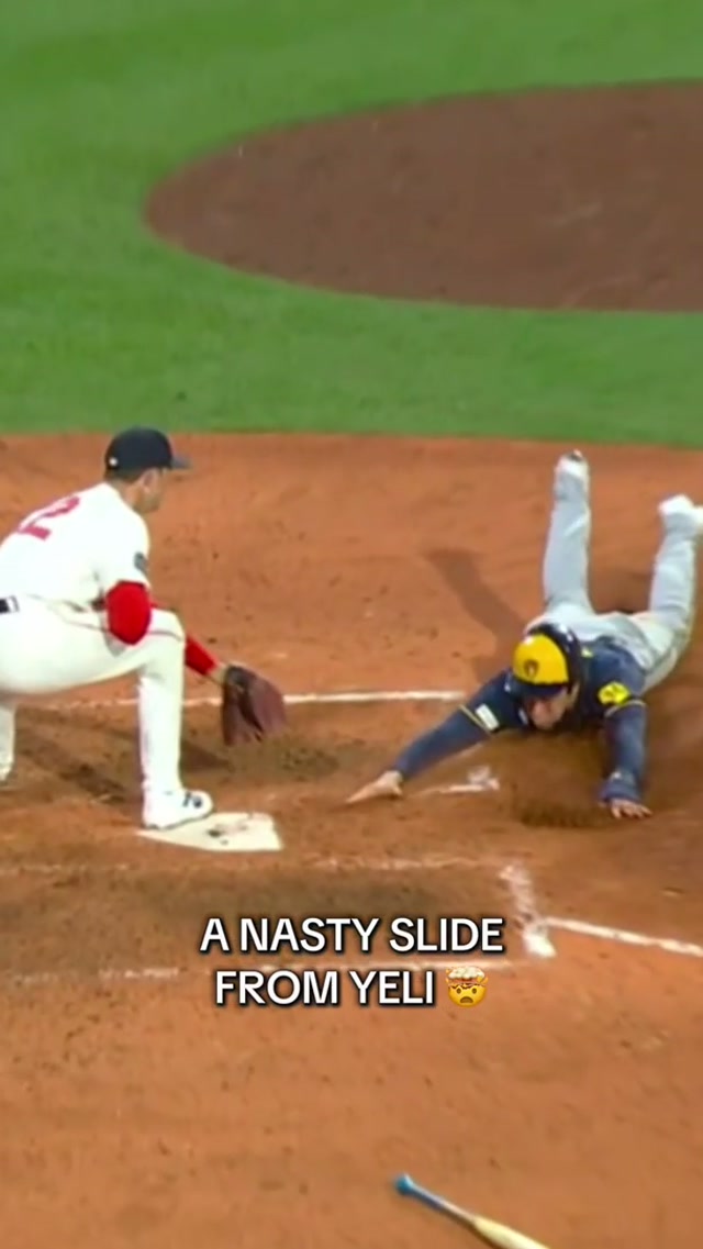How did Yeli beat this tag 🤯

#MLB #baseball #brewers
