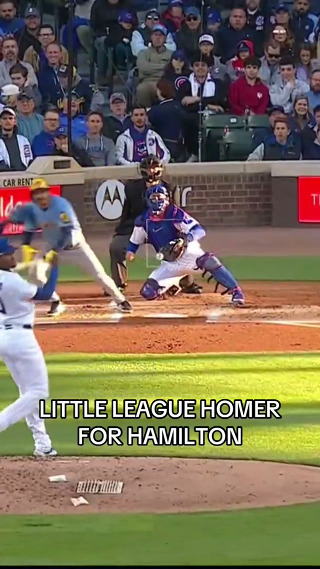 David Hamilton gets us started tonight 🤭 #davidhamilton #homer #brewers #chicago #lol  