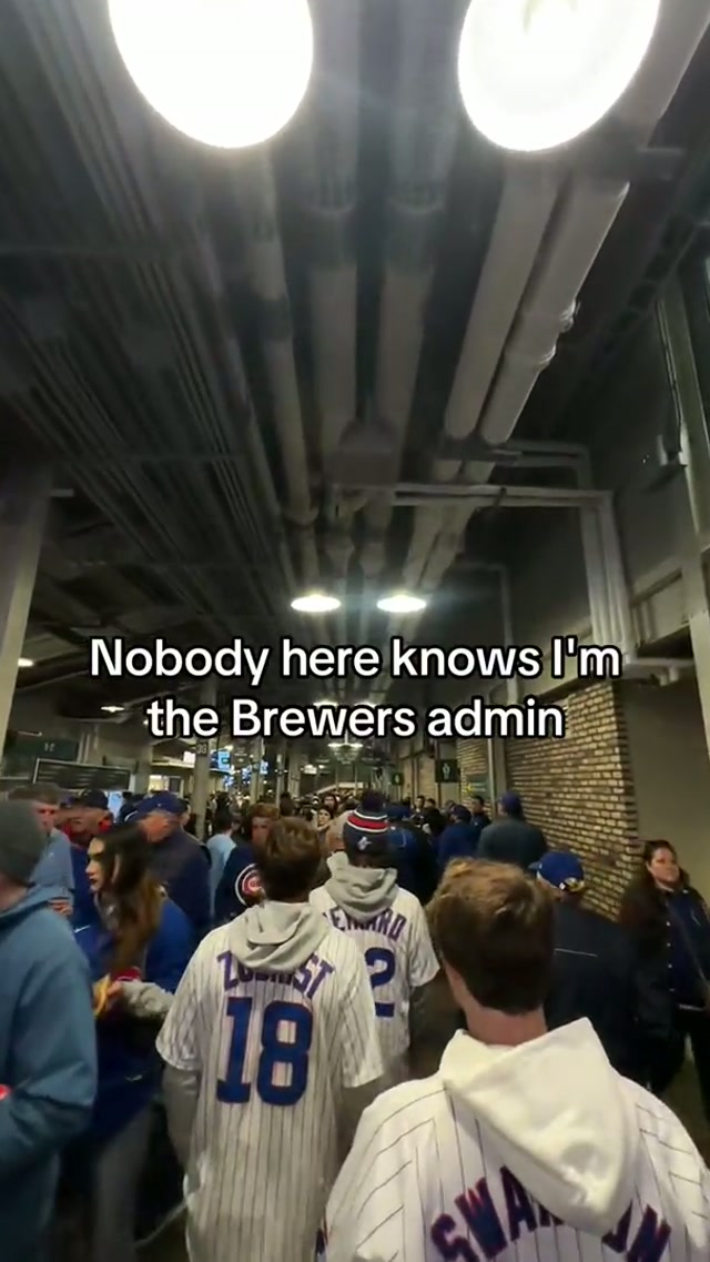 We're in enemy territory 🤫 #brewers #admin #milwaukee #chicago #sweep 