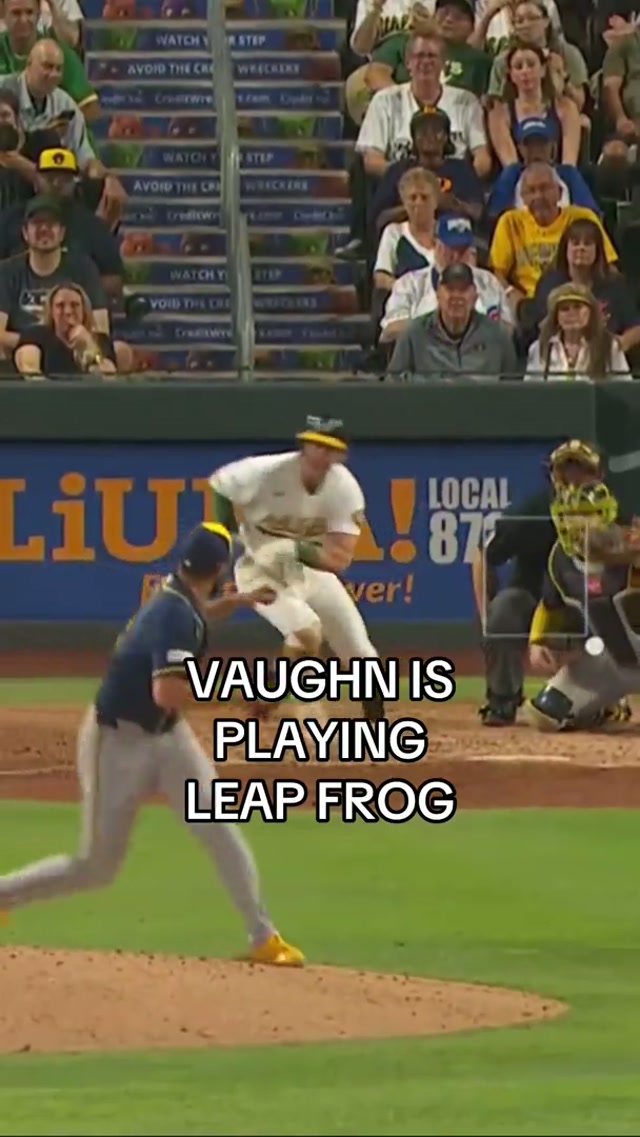 Andrew Vaughn has HOPS #firstbase #jump #out #vaughn #brewers 