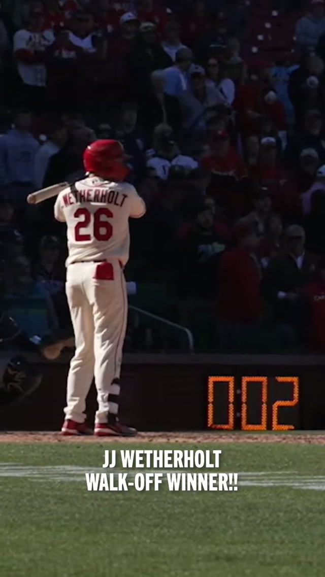 JJ WETHERHOLT WALK-OFF IN HIS 2ND MLB GAME #MLB #BASEBALL #CARDINALS 