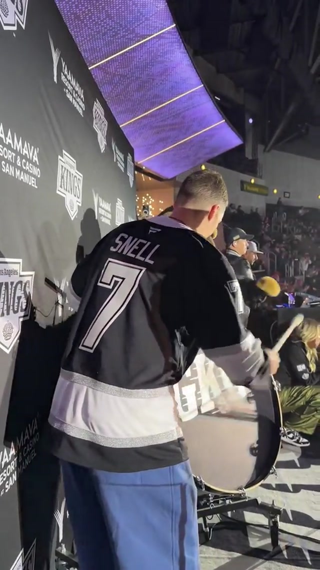 Blake on the drums! #dodgers #sports #losangeles #hockey 