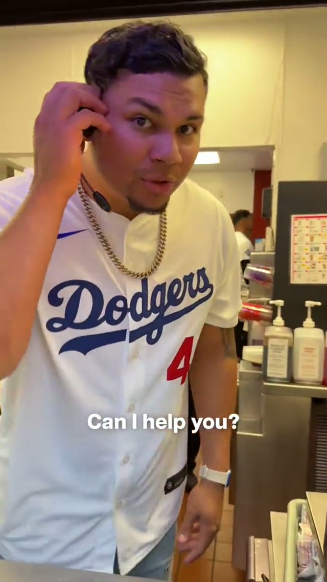Messing with Brusdar in the drive-thru line at @Jack in the Box. 😂 #dodgers #sports #fastfood #funny #skit