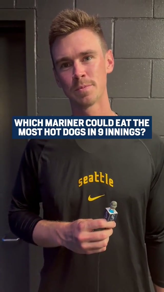 logan, please confirm if you could eat 18 hot dogs during a nine-inning game 🌭 #mlb #mariners #baseball 
