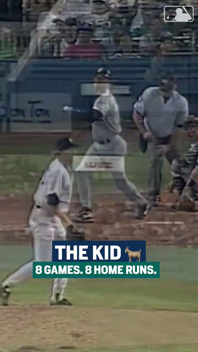 The Kid was on an absolute heater when he tied the MLB record for homers in consecutive games 🐐 #mariners #mlb #baseball