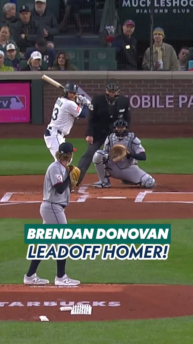 It's all about the first impression... Brendan Donovan goes yard in his first at-bat as a Mariner! #baseball #mlb #sports #brendandonovan #openingday