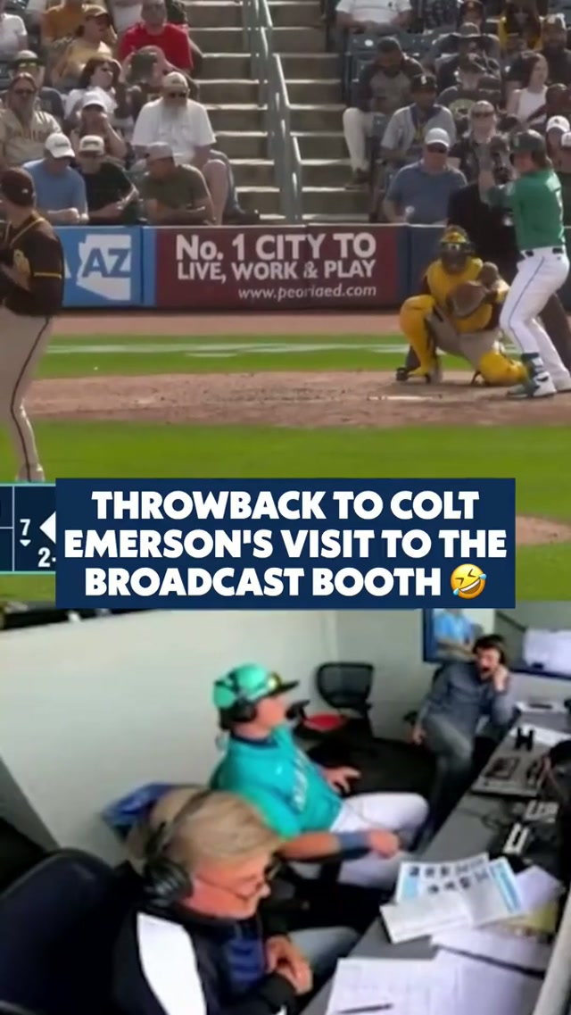 when colt emerson joined the broadcast booth 🤣 #mariners #mlb #coltemerson #broadcastbooth 