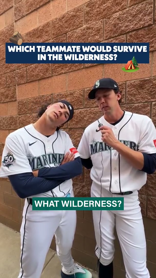 The hard-hitting question on Earth Day: Which teammate would survive in the wilderness? #TridentsUp #MLB #Mariners #EarthDay 