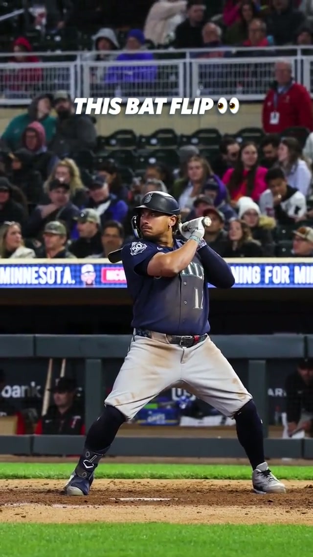bat flip: approved #mariners #baseball #joshnaylor #mlb #batflip