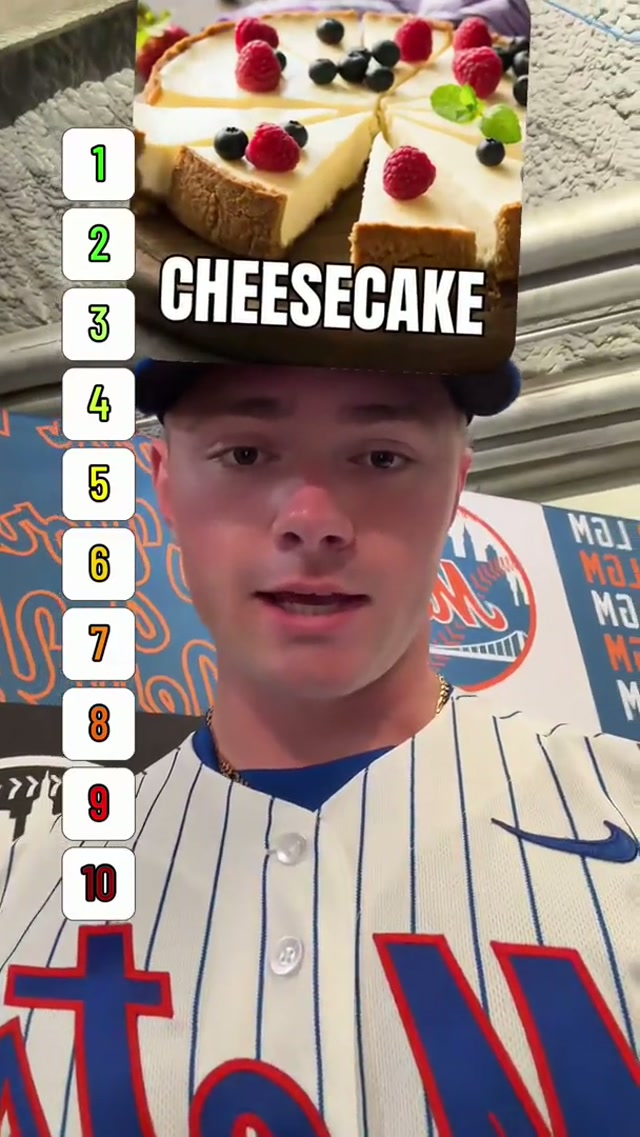 A.J. Ewing left no crumbs on the dessert blind ranking 🍰 🍪 🧁 #mets #blindranking #baseball 