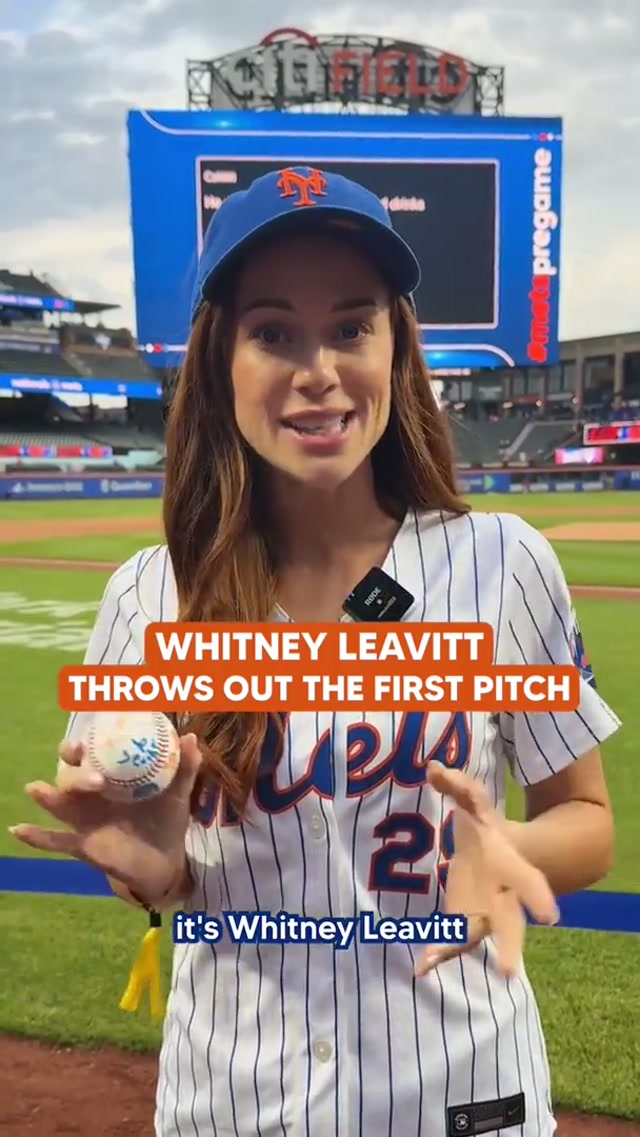 Whitney Leavitt’s kids designed her first pitch ball 🥹🧡💙 #Mets #SLOMW #momtok 