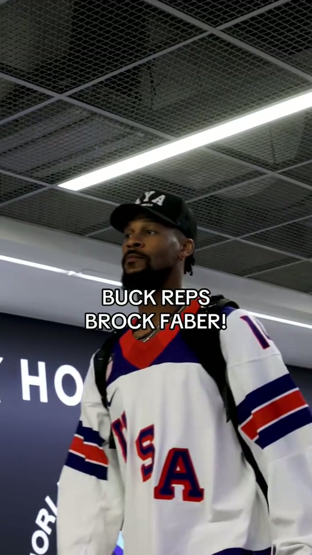 Buck shows up to the WBC Championship repping @Minnesota Wild’s Brock Faber! #wbc #worldbaseballclassic #mntwine 