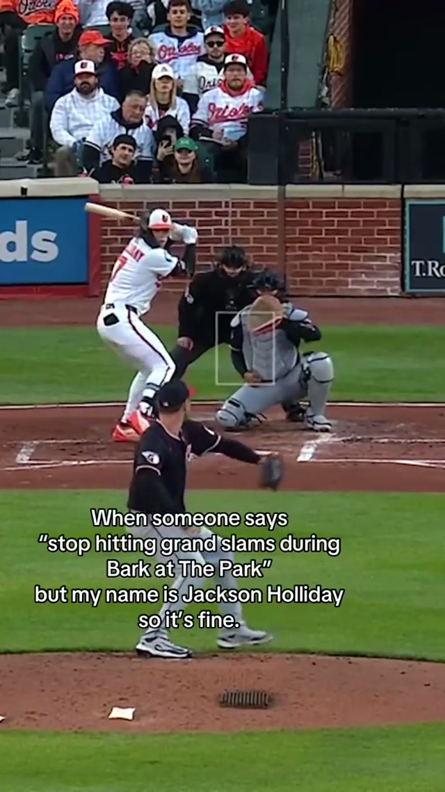 He’s got that dog in him I guess 🐶 #jacksonholliday #grandslam #orioles #baseball #mlb 