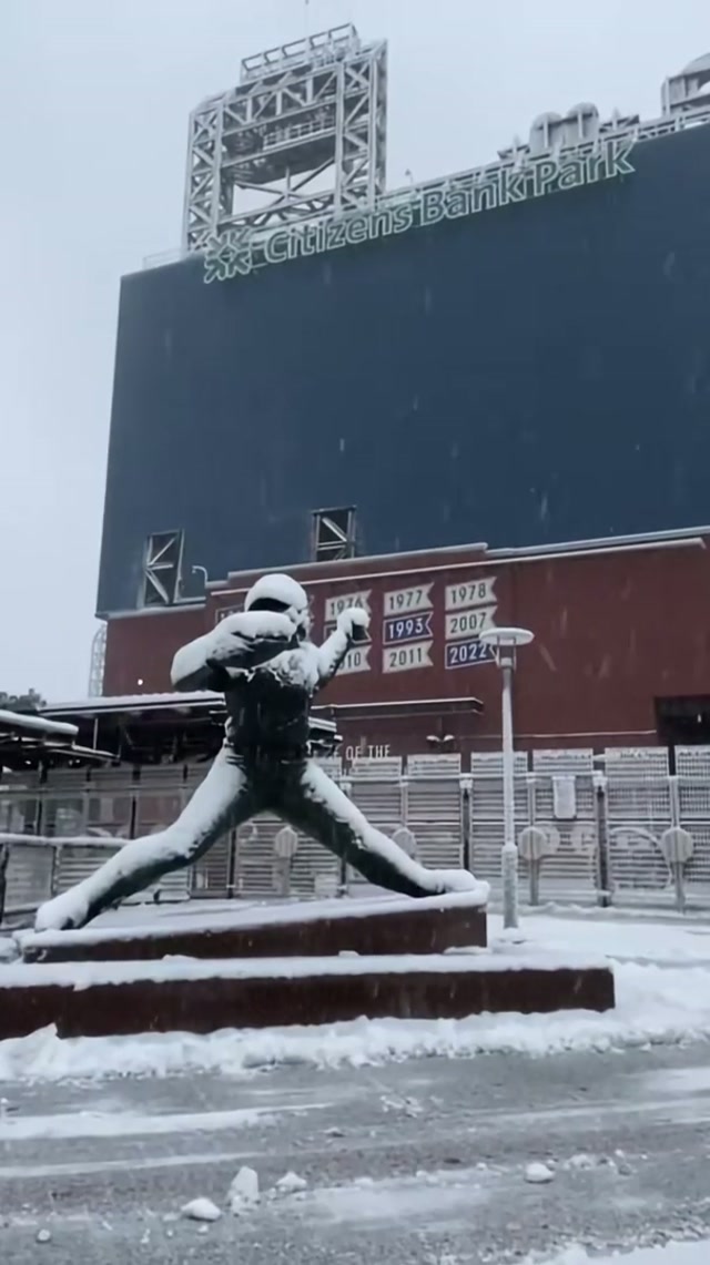 Snowy views from CBP #phillies #snow #philly 