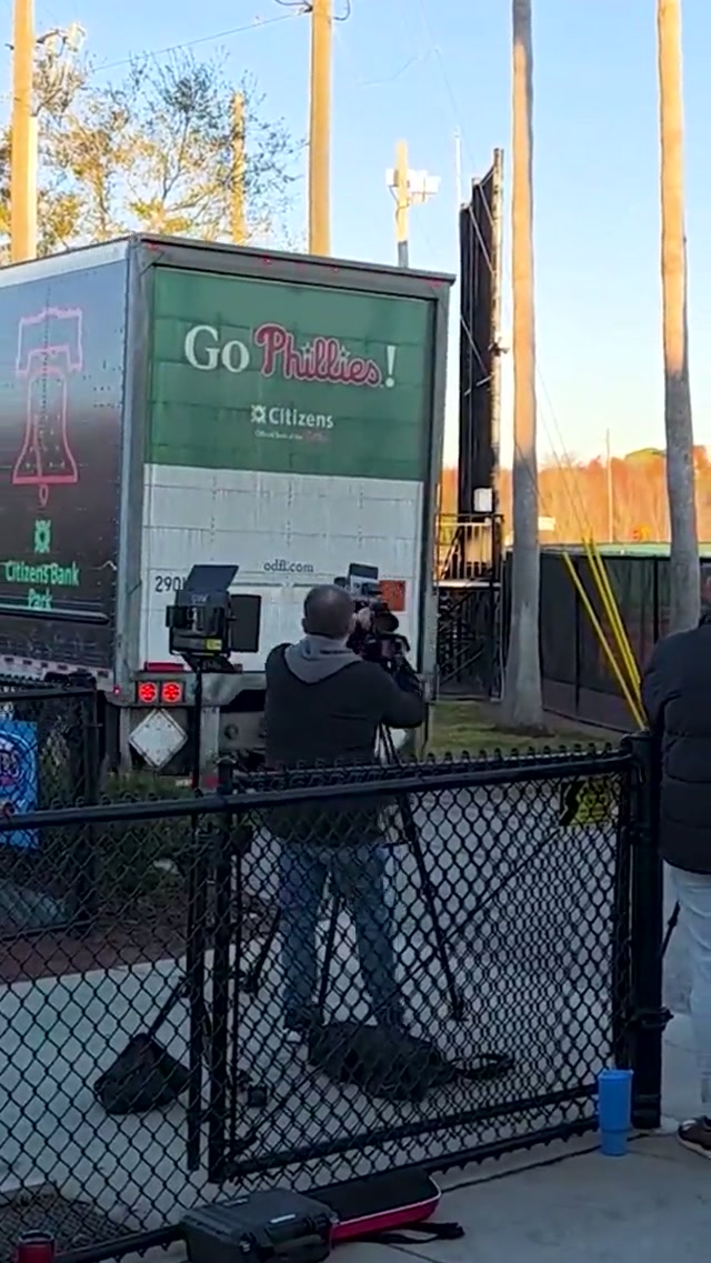 The truck has arrived in Clearwooder! 🚚 @Citizens #phillies #springtraining #mlb 