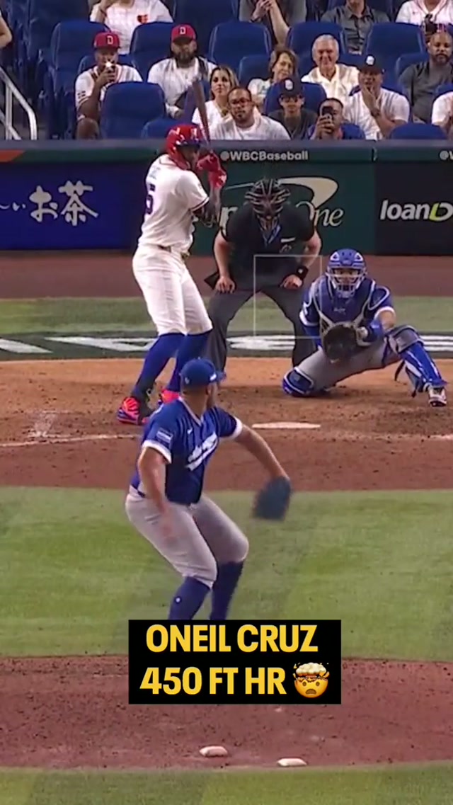 Also at 116.8 mph exit velo. Beast. #oneilcruz #pittsburghpirates #worldbaseballclassic 
