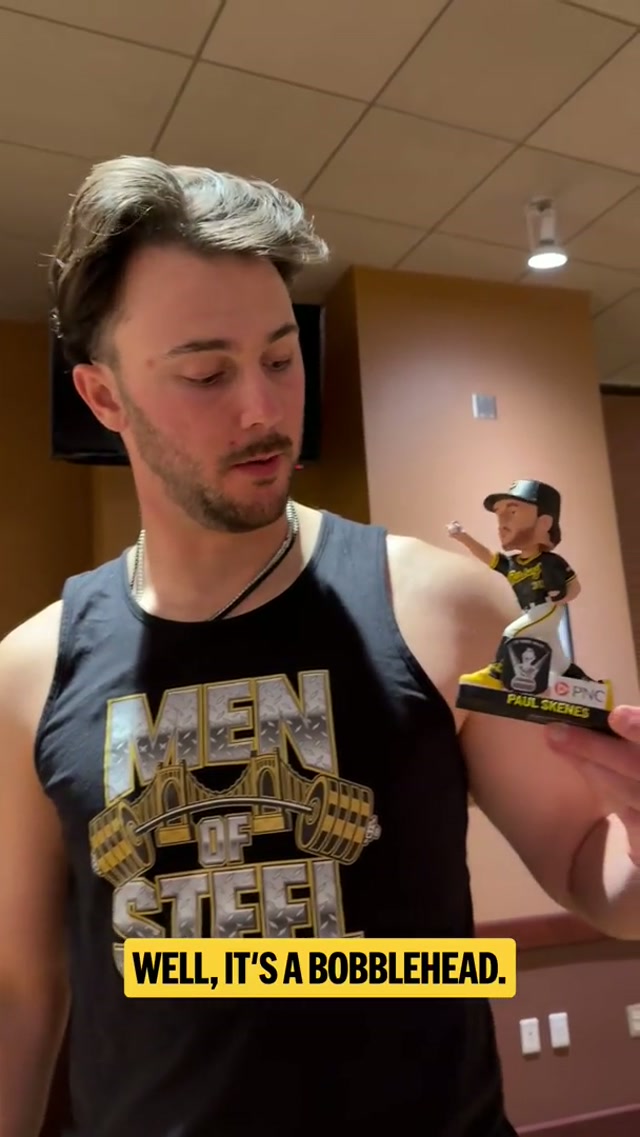 “Looks like it’s build to scale…except the head’s a little big” 😭 #paulskenes #mlb #pittsburgh #pirates 