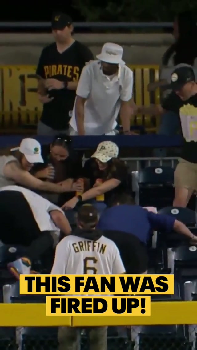 This fan was fired up after he got Konnor Griffin’s first HR ball hit in Pittsburgh! #MLB #pirates #konnorgriffin 