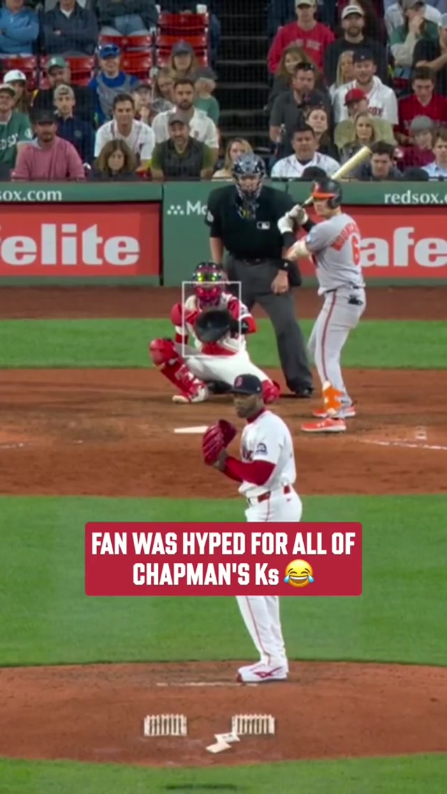 Need this fan behind the plate every game 🤣 #mlb #redsox #strikeout #celebration #fan 