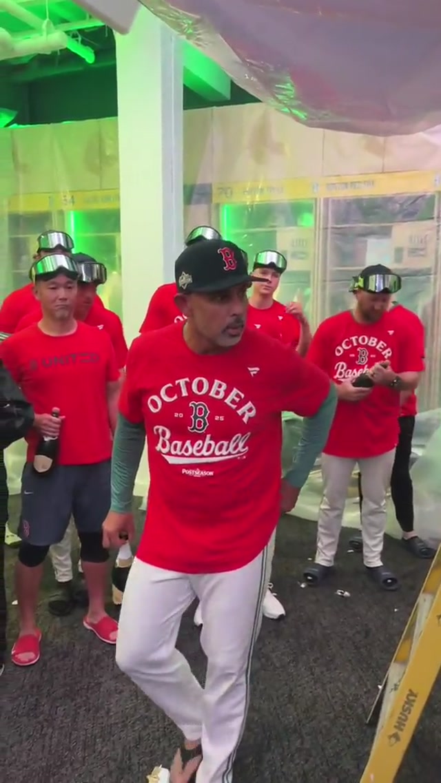 FIRE US UP, AC 🗣️ #redsox #postseason #playoffs #mlb #clinched 