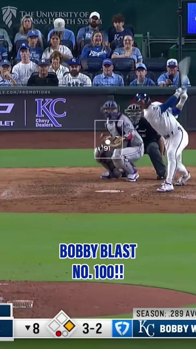 @Bobby Witt Jr is the youngest player in Royals history with 100 career home runs. 👏 #royals #homerun #bobbywittjr #baseball 