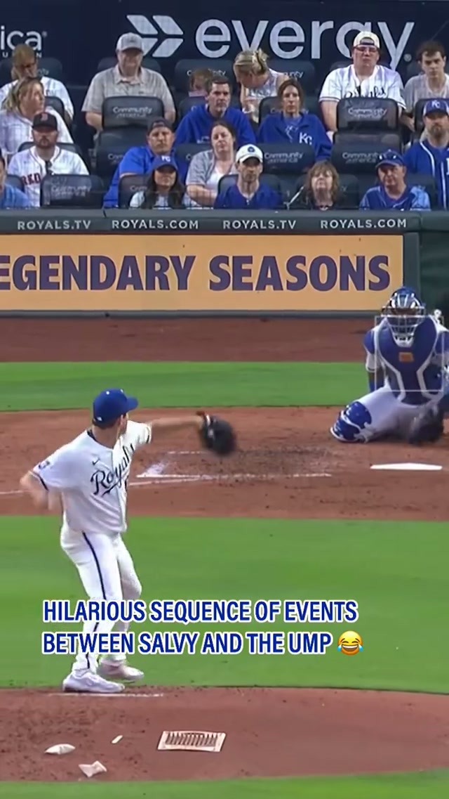 “Catcher’s challenging the ball call…again.” 😂 #kcroyals #salvadorperez #abschallege #funny 