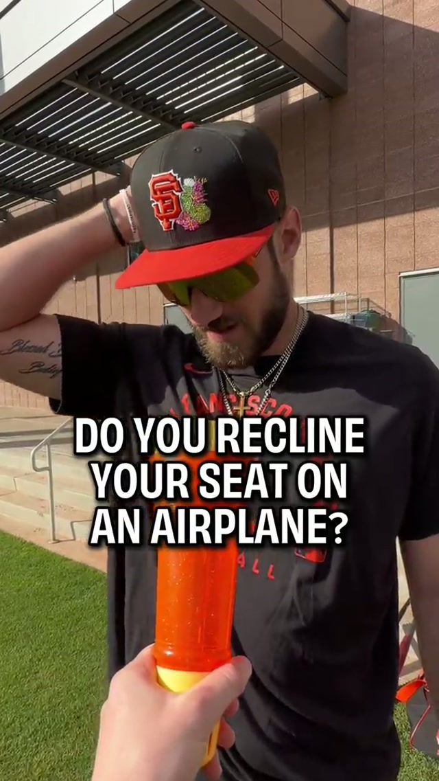 Are you team recline or team anti-recline? 💺 #MLB #Baseball #Airplane 