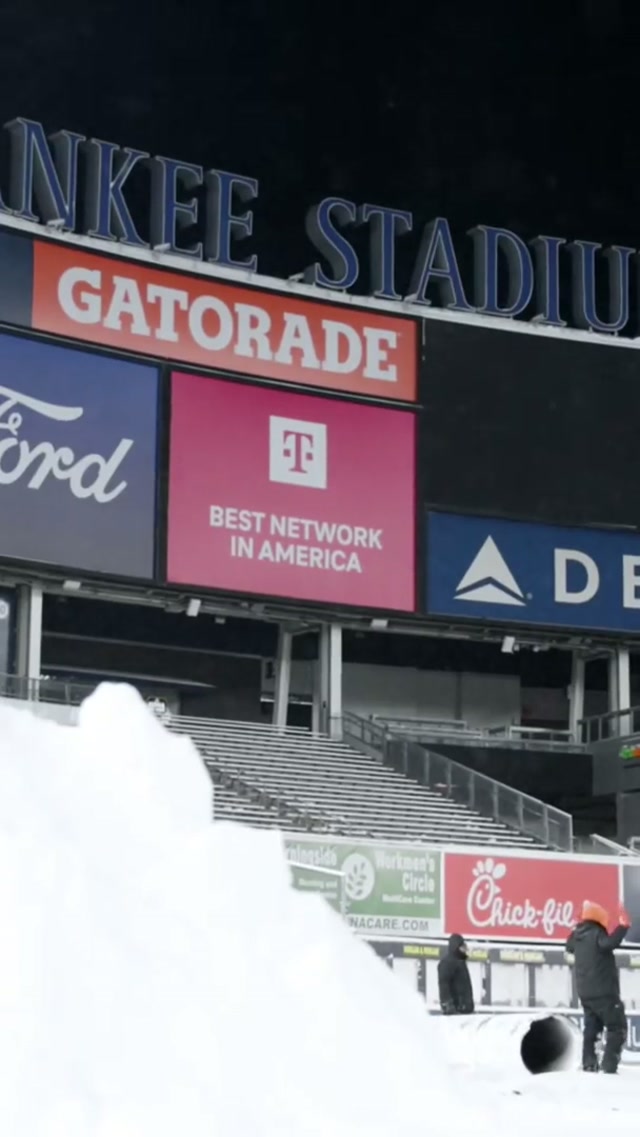 A Winter Wonderland for the Bad Boy Mowers Pinstripe Bowl ❄️🏟️ #yankeestadium #pinstripebowl #clemson #pennstate #football 