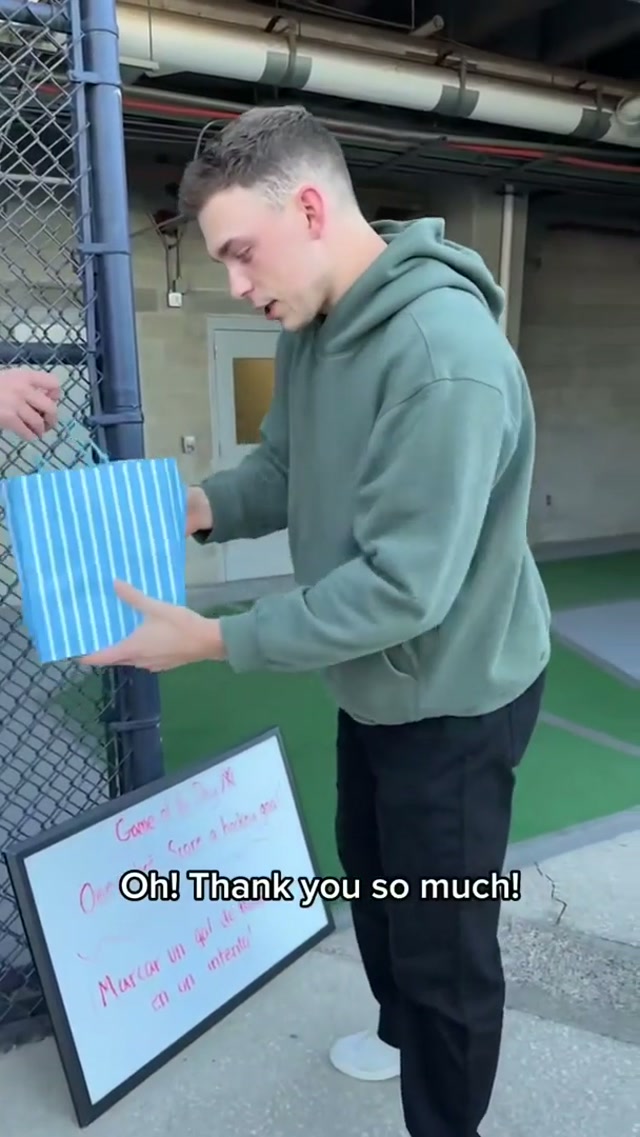 Ben’s Belated Birthday Gift 😂 #benrice #yankees #birthday #baseball #gift 