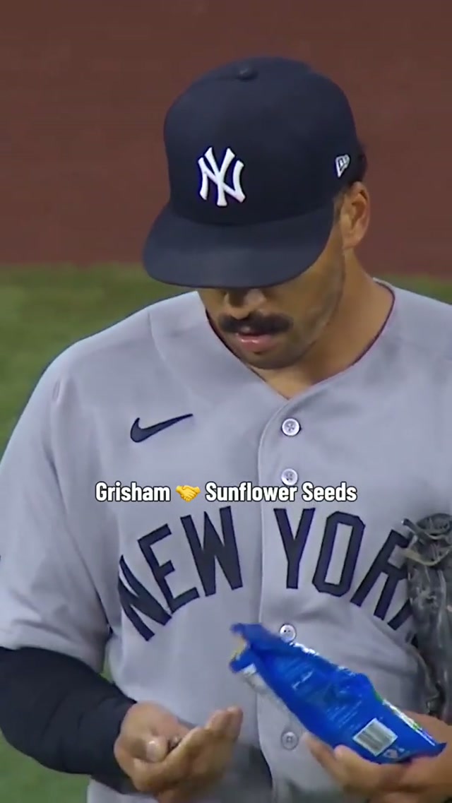 Grish & His Sunflower Seeds 😂 #yankees #mlb #trentgrisham #seeds #sunflower 