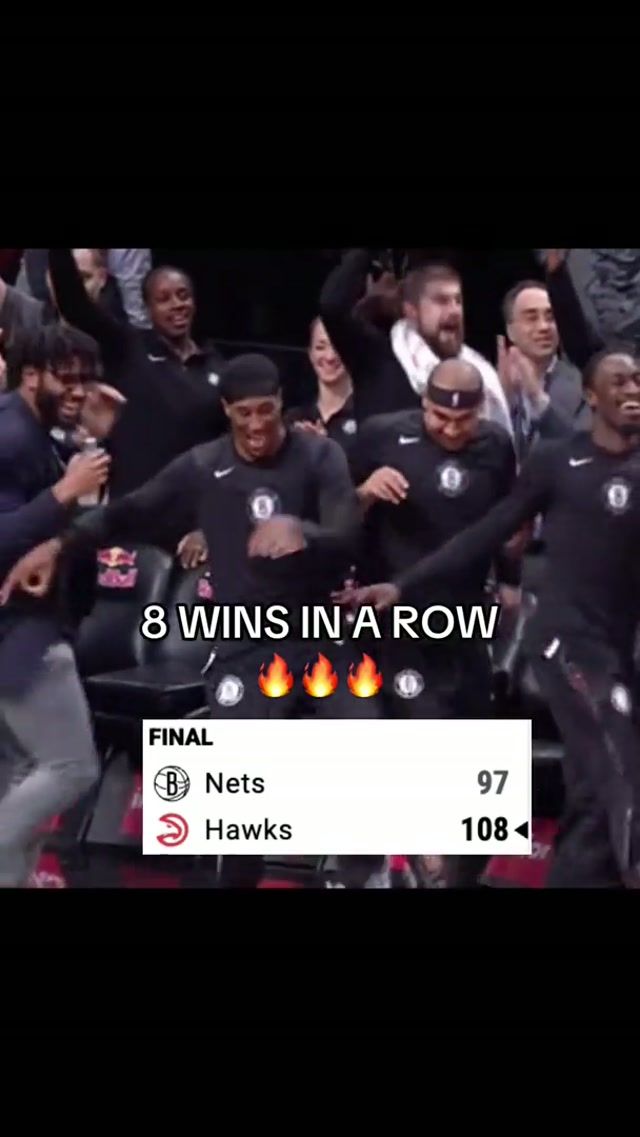 8 STRAIGHT DUBS #hawks #basketball #nets #giftok 