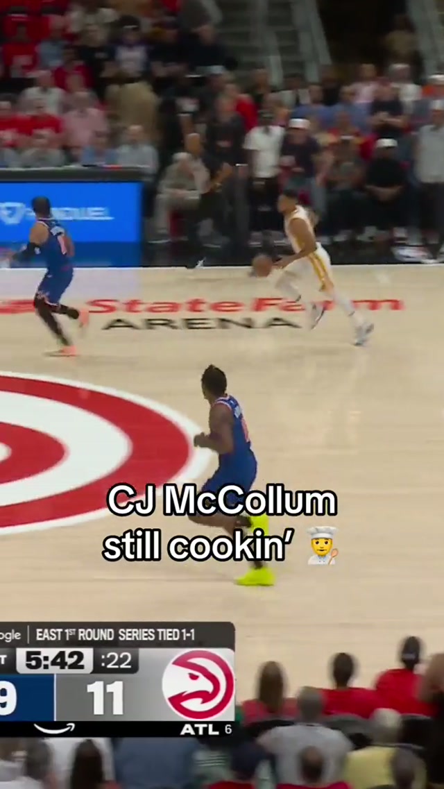 CJ IS AT IT AGAIN #cjmccollum #knicks #hawks #nba #playoffs 