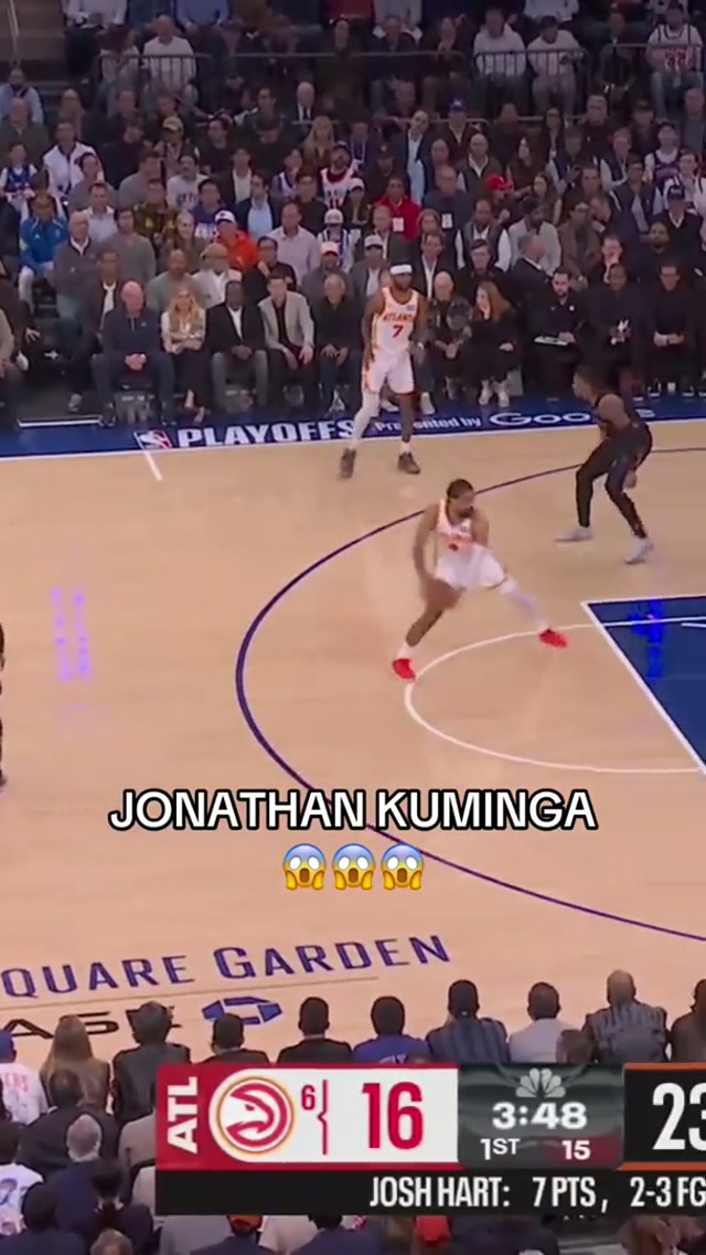 LOOK HOW HIGH KUMINGA GOT UP 🤯 #jonathankuminga #kuminga #hawks #knicks #nba 