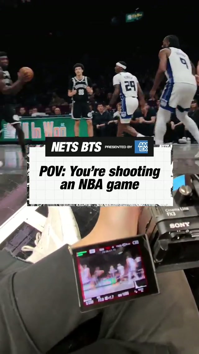 Best seats in the house. Nets BTS presented by @American Express #brooklynnets #nets #basketball #nba #courtside 