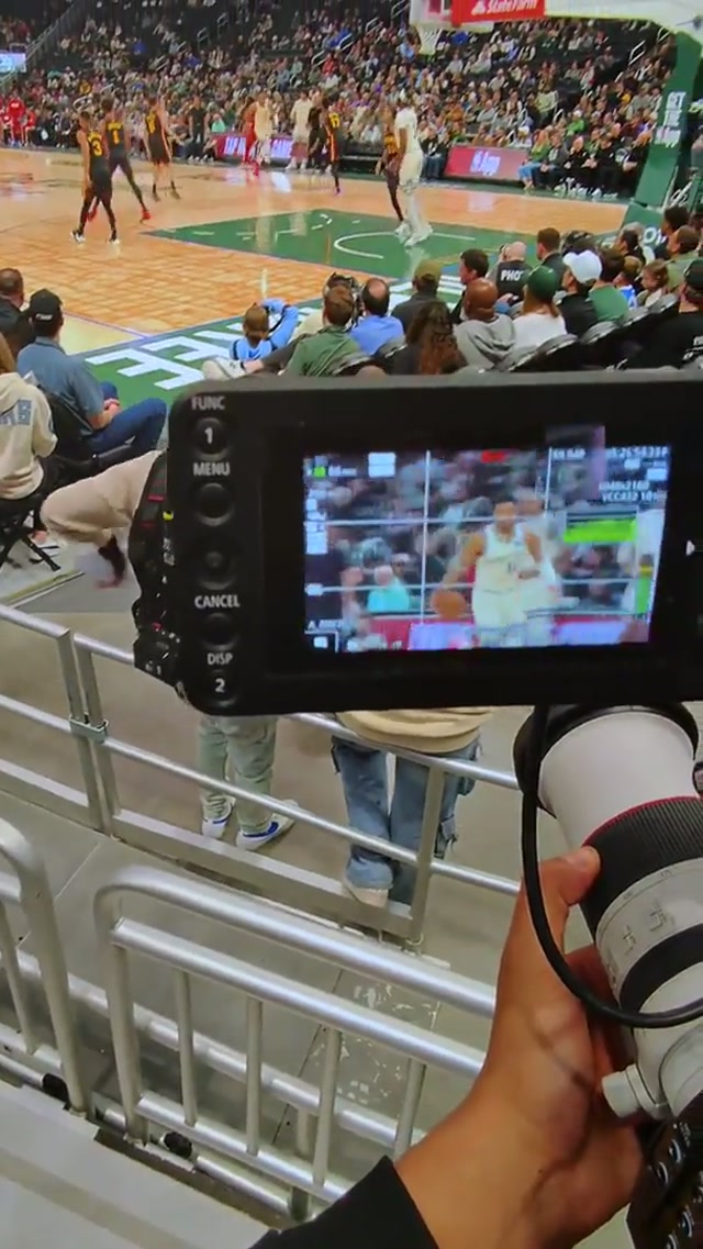 through the lens 📹 #nba #bucks #video #lens #camera 