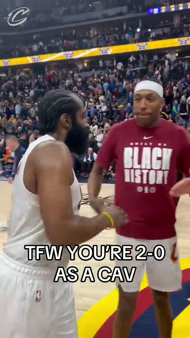 Spida celebrating James. James celebrating Spida. #LetEmKnow #Cavs #JamesHarden #DonovanMitchell 