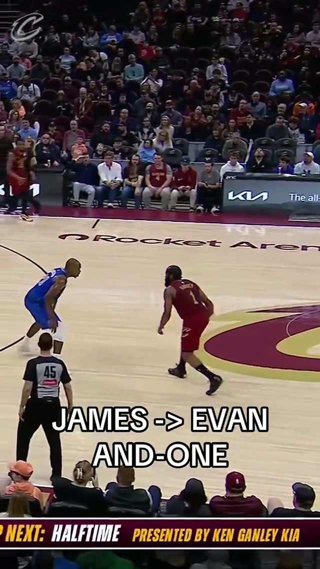 💪 AND-ONE to end the half. #LetEmKnow #Cavs #JamesHarden #EvanMobley #NBA 
