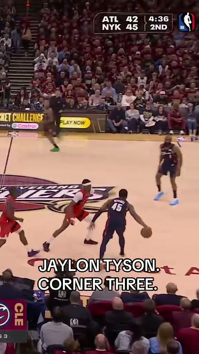 👌 BIG SHOT, JT! #LetEmKnow #Cavs #JaylonTyson #NBA 