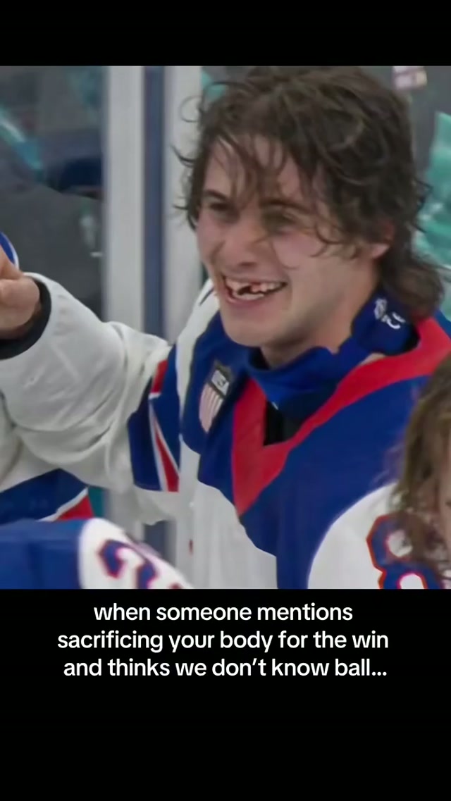 Chipped teeth, full hearts, can’t lose 🫡 #usa #usahockey #derrickwhite #jackhughes #winterolympics 
