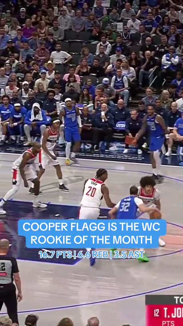 The Flagg continues to rise. Your Western Conference Rookie of the Month! ✨ #cooperflagg #nba #dallasmavericks