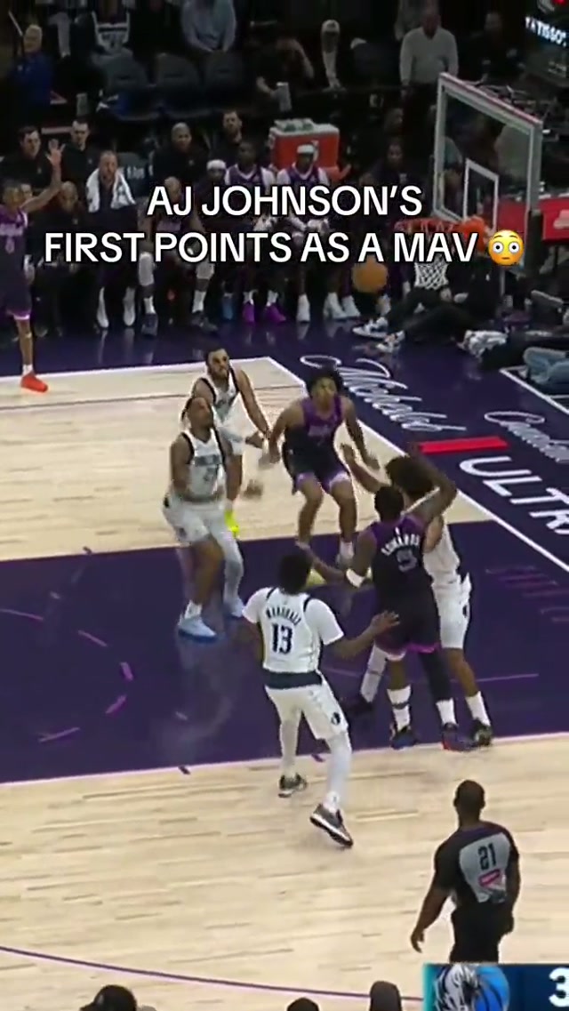 THAT’S an introduction 😤 #dallasmavericks #nba #ajjohnson 