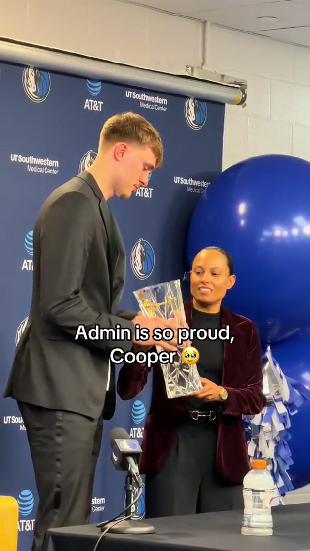 We swear these are happy tears 🥲 #dallasmavericks #cooperflagg #rookieoftheyear 