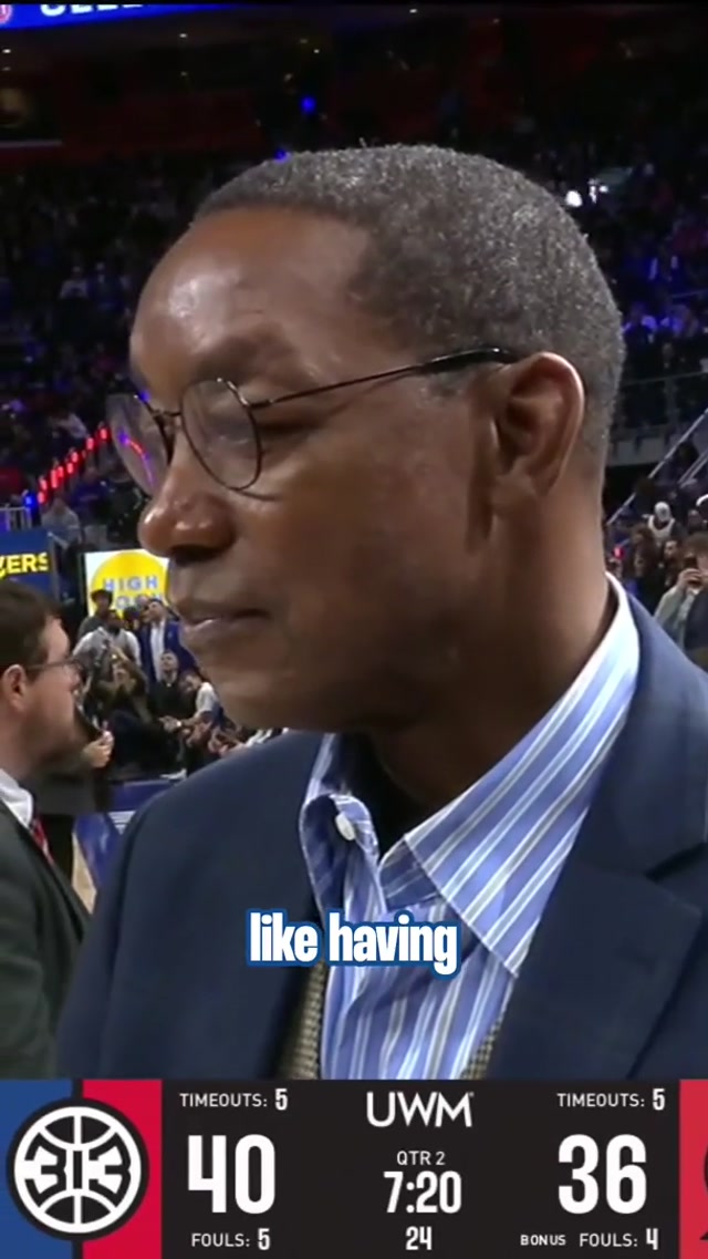 Isiah Thomas in the building for George Blaha night #nba #DetroitPistons #nbahighlights 