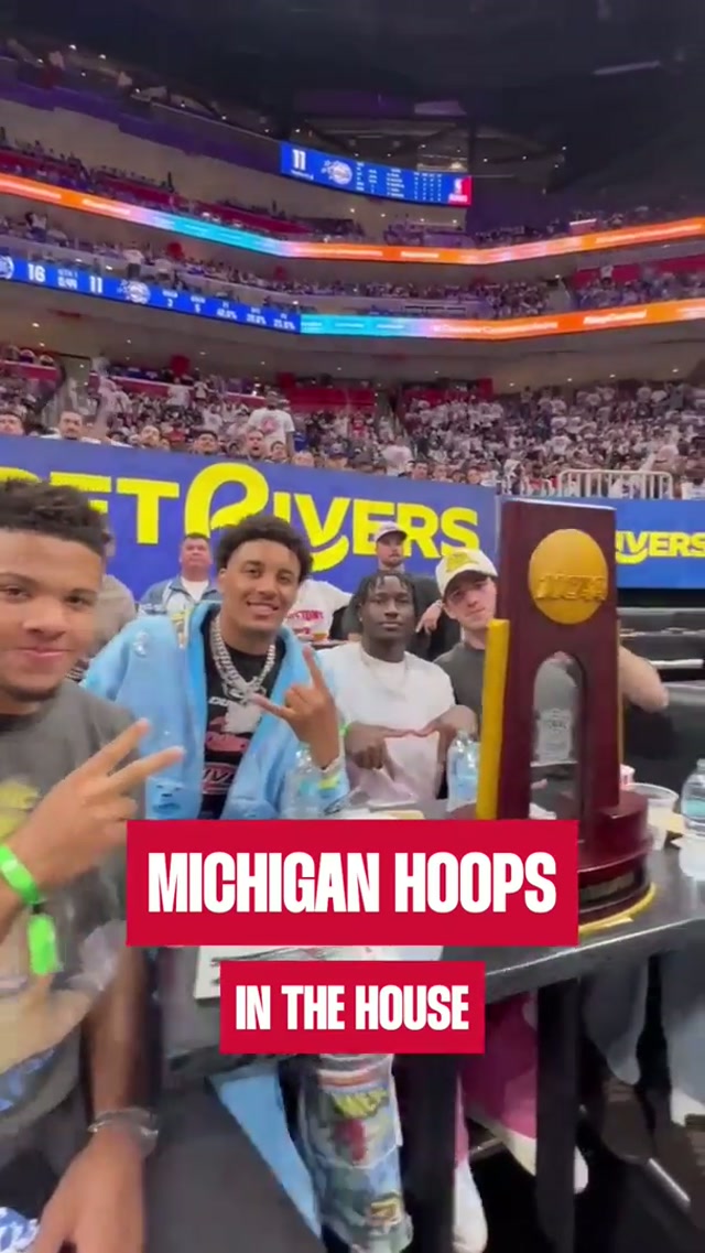 The champs are in the building @Michigan Men’s Basketball 🤝